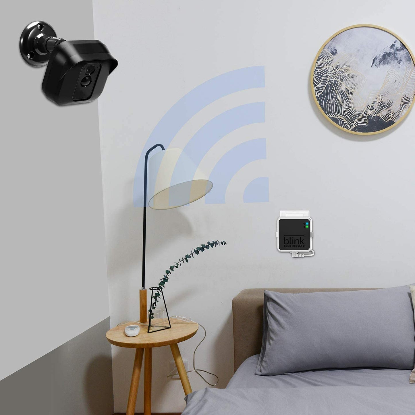 Outlet Wall Mount for Blink Sync Module 2- Blink Accessories for Blink All-new&Blink XT2&Blink XT Outdoor and Indoor Home Security Camera Mount with Short Cable (White)