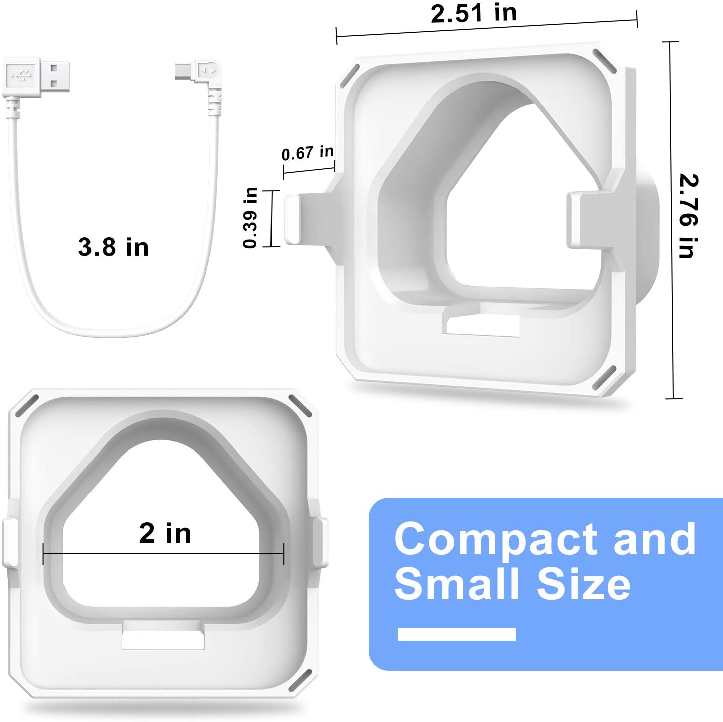 Outlet Wall Mount for Blink Sync Module 2- Blink Accessories for Blink All-new&Blink XT2&Blink XT Outdoor and Indoor Home Security Camera Mount with Short Cable (White)