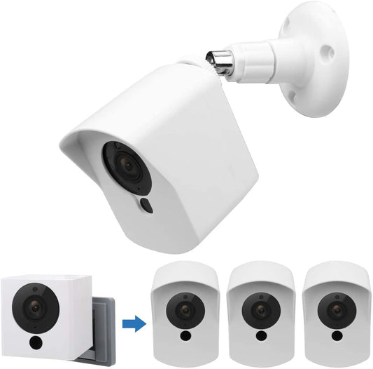 Neos SmartCam Wall Mount Bracket,Full Protective Weather Proof 360 Degree Adjustable Outdoor Indoor Mount and Cover Case for Wyze Cam V2 / Neos SmartCam(3Pack,White)