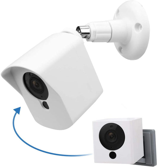 Neos SmartCam Wall Mount Bracket,Full Protective Weather Proof 360 Degree Adjustable Outdoor Indoor Mount and Cover Case for Wyze Cam V2 / Neos SmartCam(1Pack,White)