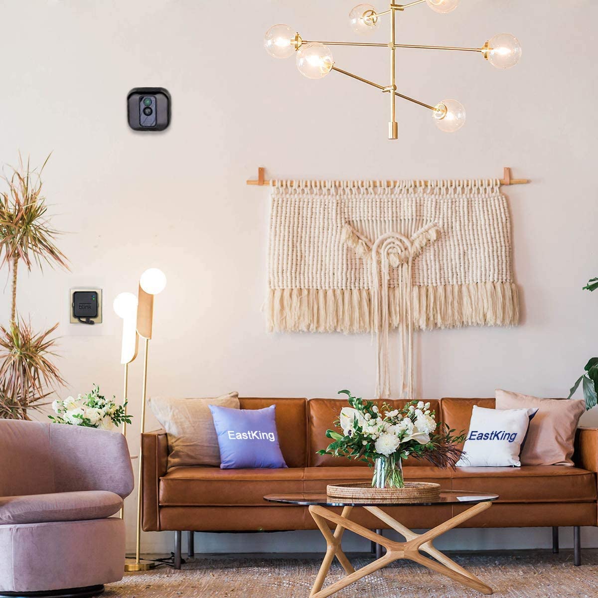 Outlet Wall Mount for Blink Sync Module 2- Blink Accessories for Blink All-new&Blink XT2&Blink XT Outdoor and Indoor Home Security Camera Mount with Short Cable (Black 2Pack)