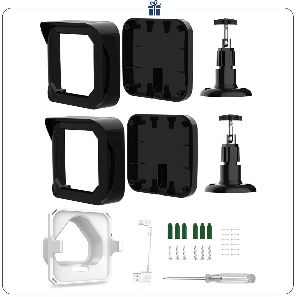 Blink Camera Mount, 2 Pack Plastic Cover/Bracket with Blink Sync Module Outlet Wall Mount for Blink Outdoor/Indoor Cameras Security System (Blink 2+1)