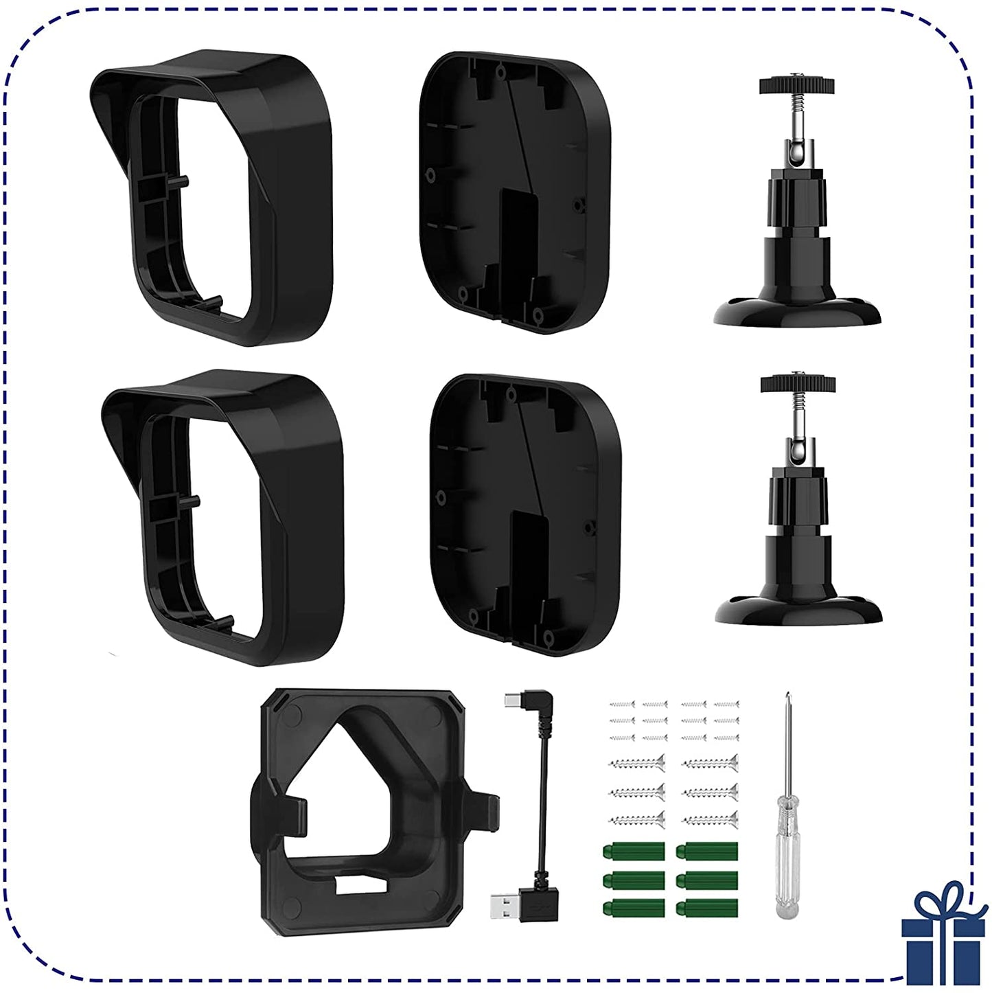 Blink Outdoor Camera Wall Mount Bracket,Weatherproof Protective Cover Case and 360 Degree Adjustable Mount for New Blink Outdoor Indoor Home Security Camera System (New Blink Mount 2+1Pack)