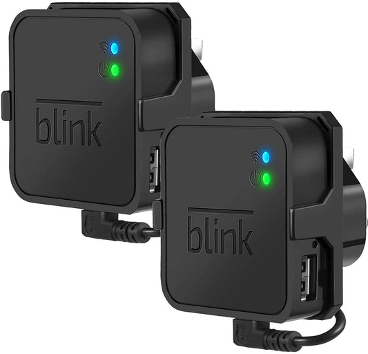 Outlet Wall Mount for Blink Sync Module 2- Blink Accessories for Blink All-new&Blink XT2&Blink XT Outdoor and Indoor Home Security Camera Mount with Short Cable (Black 2Pack)