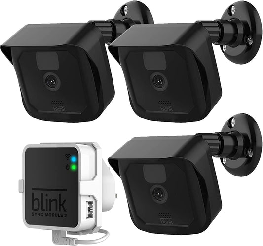 Blink Camera Mount, 3 Pack Plastic Cover/Bracket with Blink Sync Module Outlet Wall Mount for Blink Outdoor/Indoor Cameras Security System (Blink 3+1)