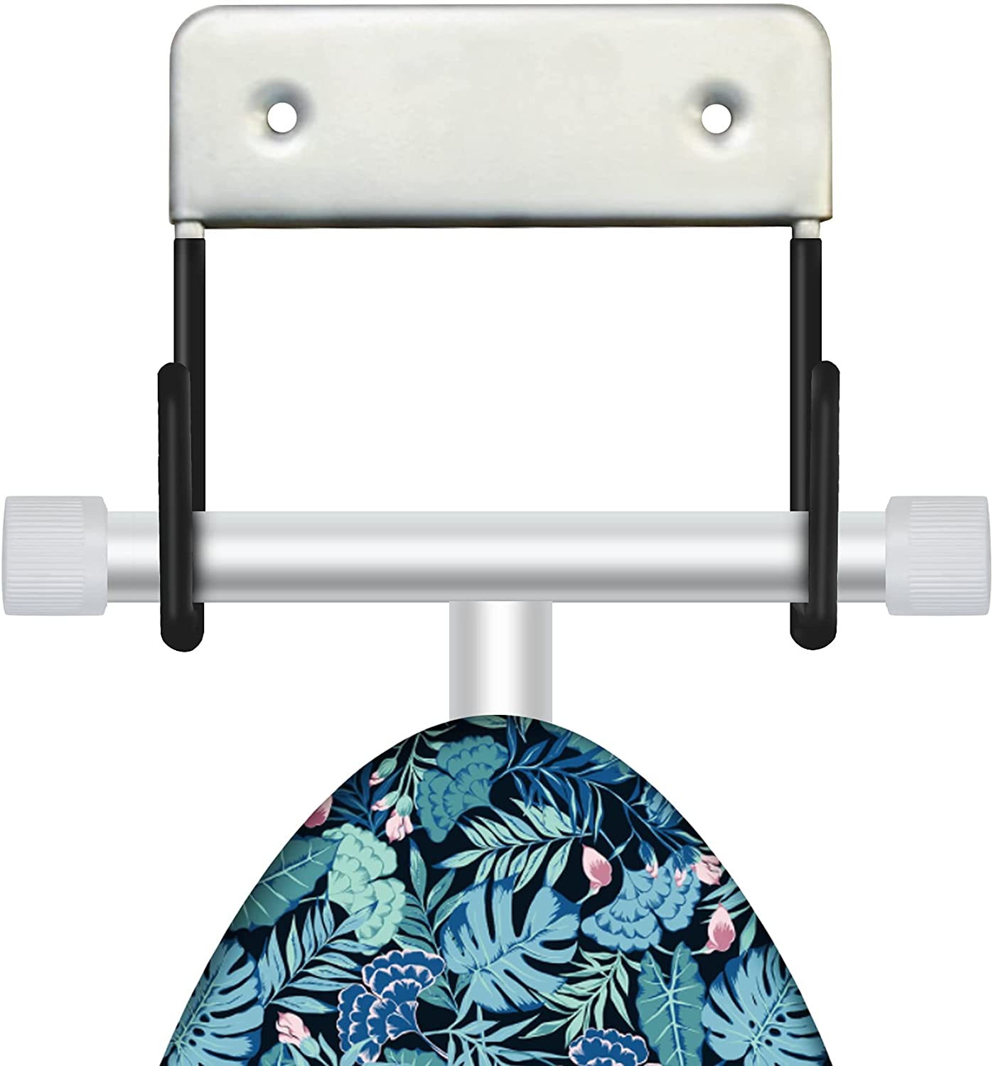 EastKing Ironing Board Hanger, Wall Mount Ironing Board Holder,Durable Ironing Board Hook,Ironing Board Storage Organizer(Silver Black)