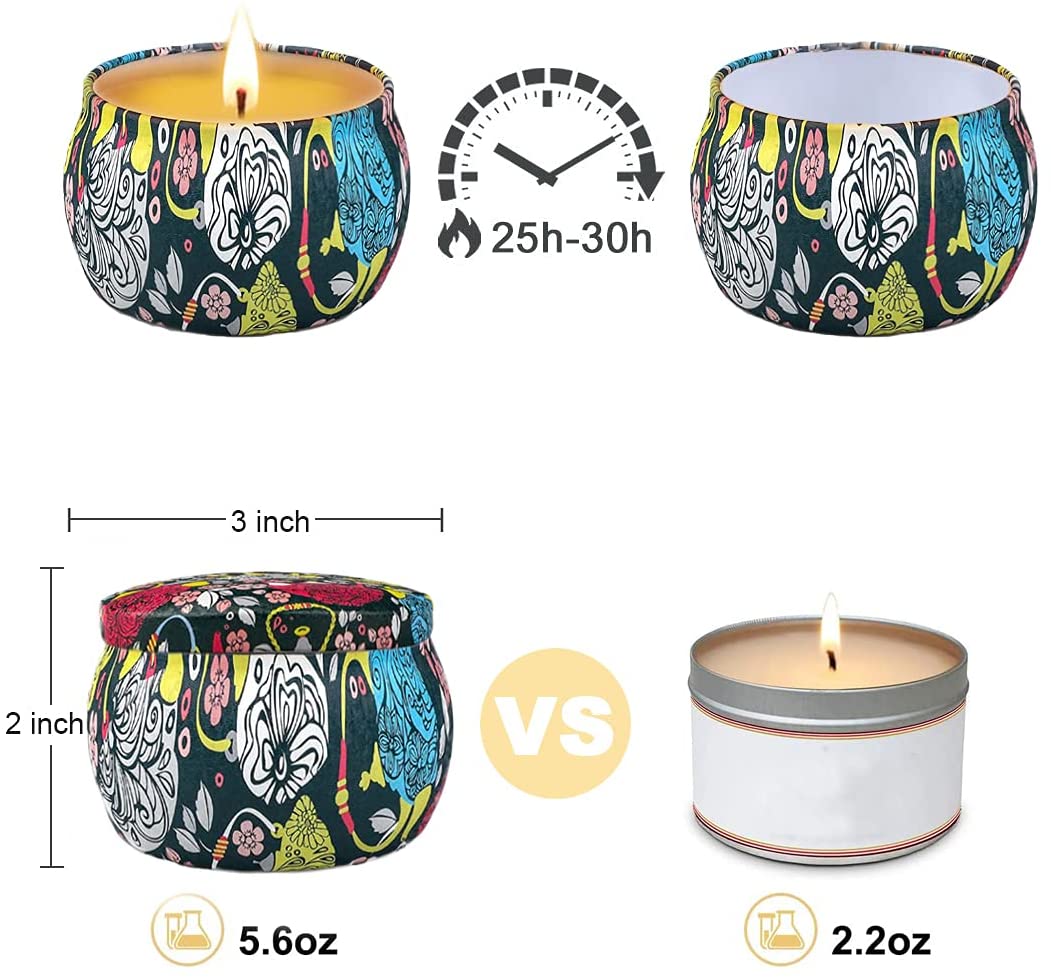 Scented Candles Gifts for Women,Natural Soy Wax Candle Set, Portable Travel Candle 4 Tins-Gardenia, Lavender, Jasmine and Vanilla,Gifts for Mother's Day, Valentine's Day, Birthday, Christmas