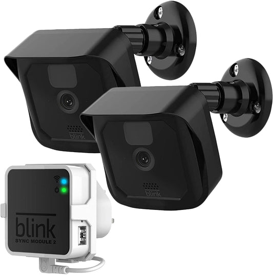 Blink Camera Mount, 2 Pack Plastic Cover/Bracket with Blink Sync Module Outlet Wall Mount for Blink Outdoor/Indoor Cameras Security System (Blink 2+1)