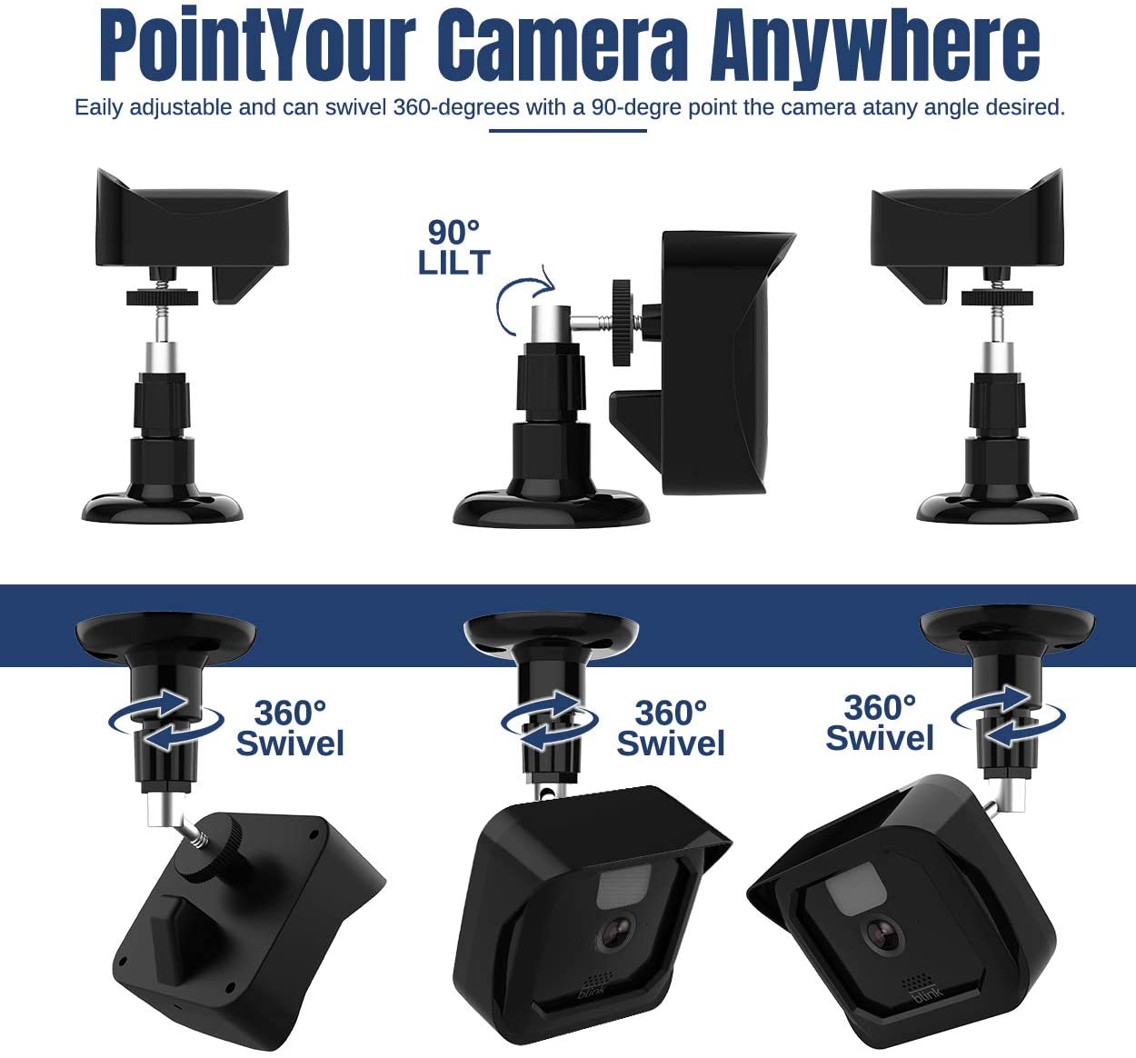Blink Camera Mount, 2 Pack Plastic Cover/Bracket with Blink Sync Module Outlet Wall Mount for Blink Outdoor/Indoor Cameras Security System (Blink 2+1)