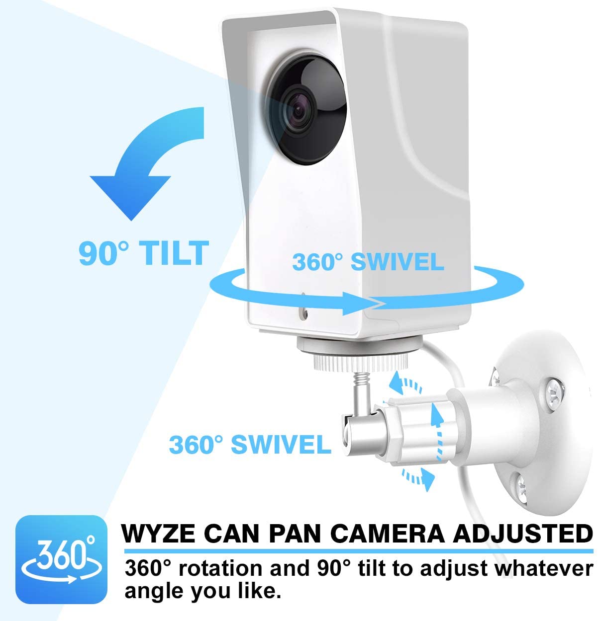 EastKing for Wyze Cam Pan Wall Mount Bracket with Silicone Case,Weather Proof 360 Degree Adjustable for Outdoor and Indoor Anti-Sun Glare and UV Protection Very Easy to Install