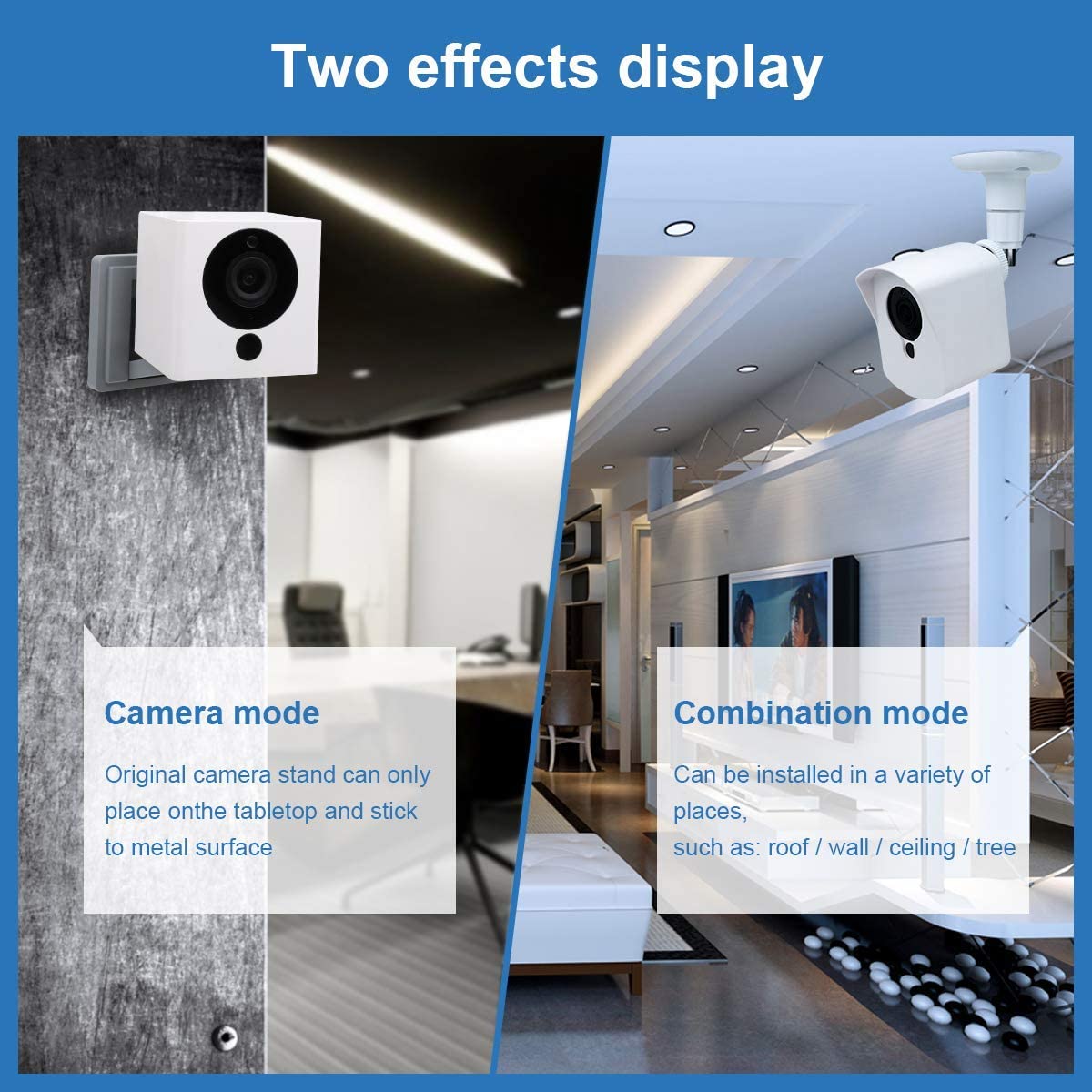 Neos SmartCam Wall Mount Bracket,Full Protective Weather Proof 360 Degree Adjustable Outdoor Indoor Mount and Cover Case for Wyze Cam V2 / Neos SmartCam（3Pack,White)