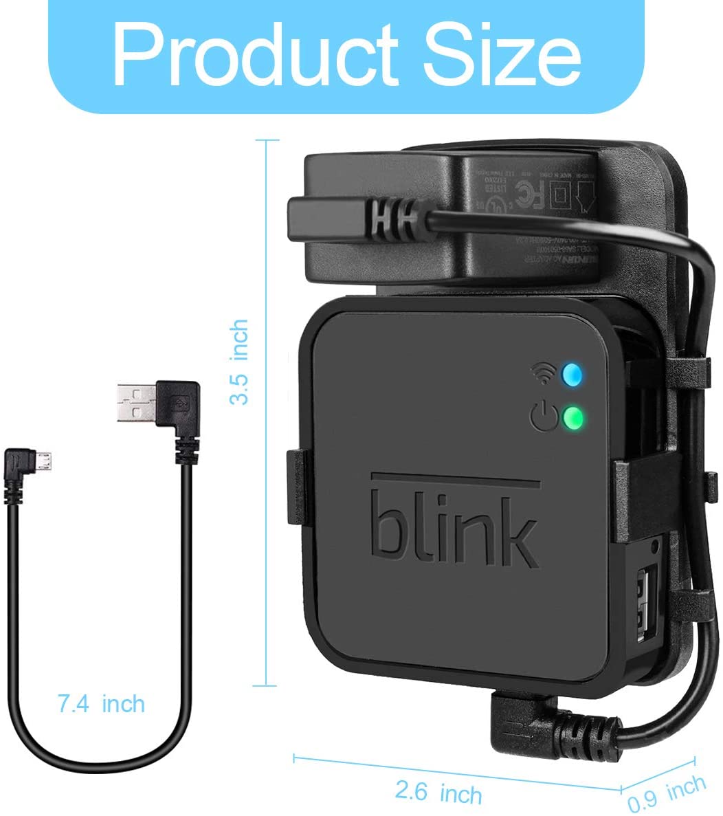 Outlet Wall Mount for Blink Sync Module2,Simple Mount Bracket Holder for All-New Blink Outdoor Blink Indoor Home Security Camera with Easy Mount Short Cable and No Messy Wires or Screws (Black)