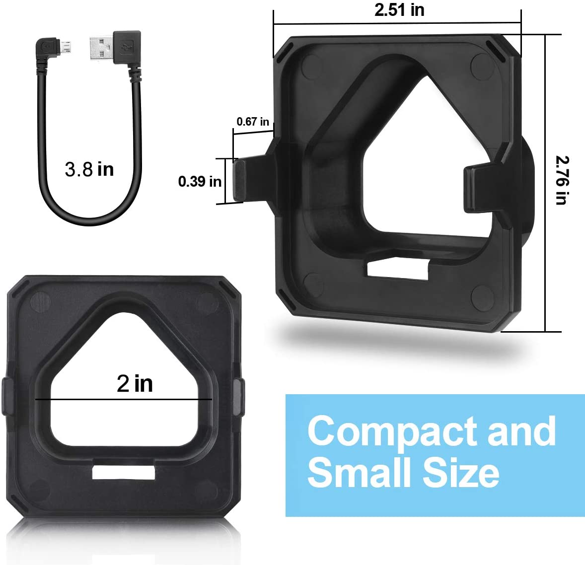 Outlet Wall Mount for Blink Sync Module 2- Blink Accessories for Blink All-new&Blink XT2&Blink XT Outdoor and Indoor Home Security Camera Mount with Short Cable (Black 2Pack)