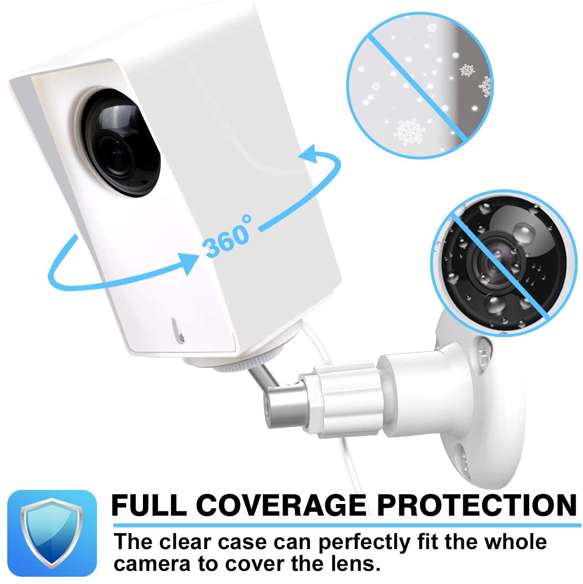 EastKing for Wyze Cam Pan Wall Mount Bracket with Silicone Case,Weather Proof 360 Degree Adjustable for Outdoor and Indoor Anti-Sun Glare and UV Protection Very Easy to Install