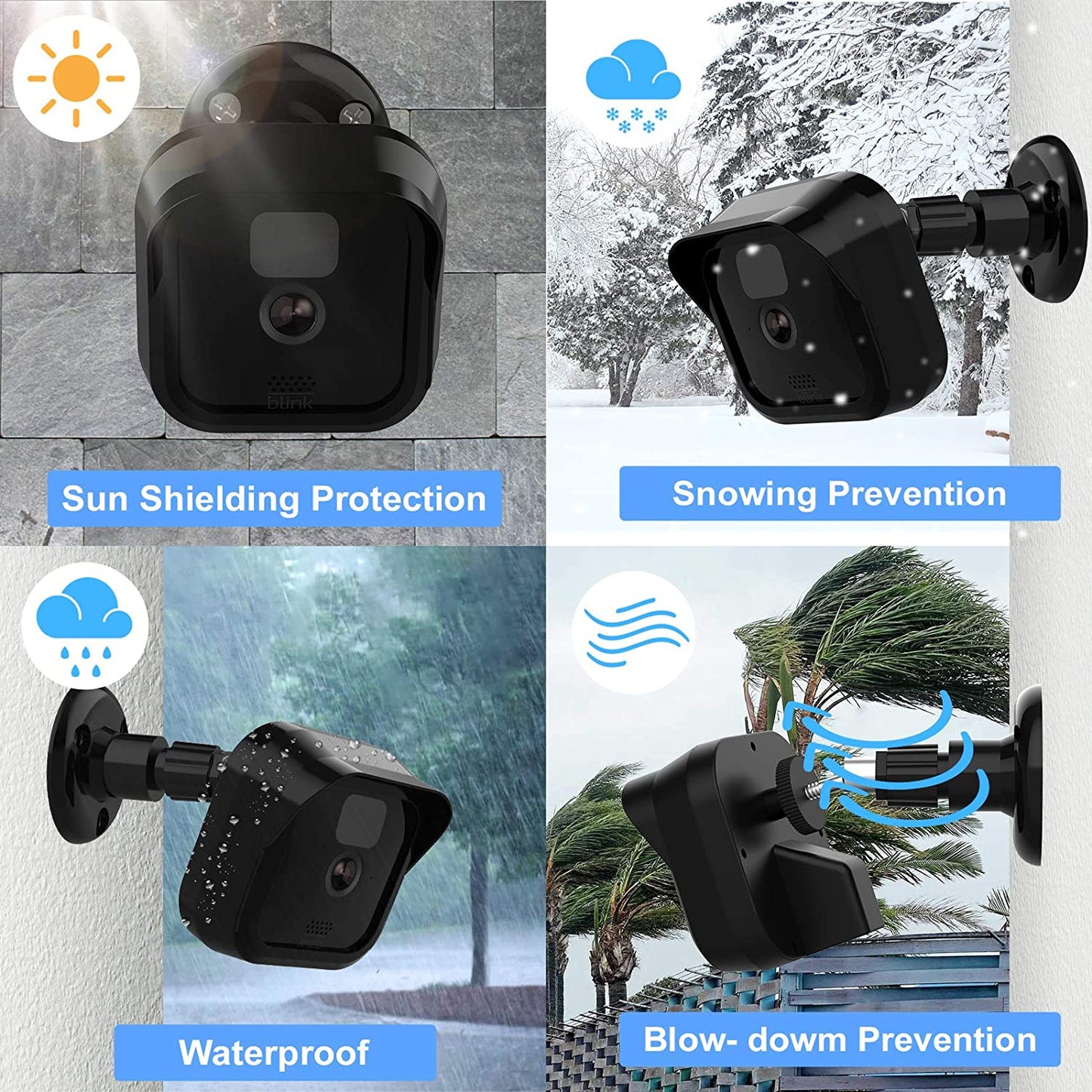 Blink Outdoor Camera Wall Mount Bracket,Weatherproof Protective Cover Case and 360 Degree Adjustable Mount for New Blink Outdoor Indoor Home Security Camera System (New Blink Mount 3Pack)