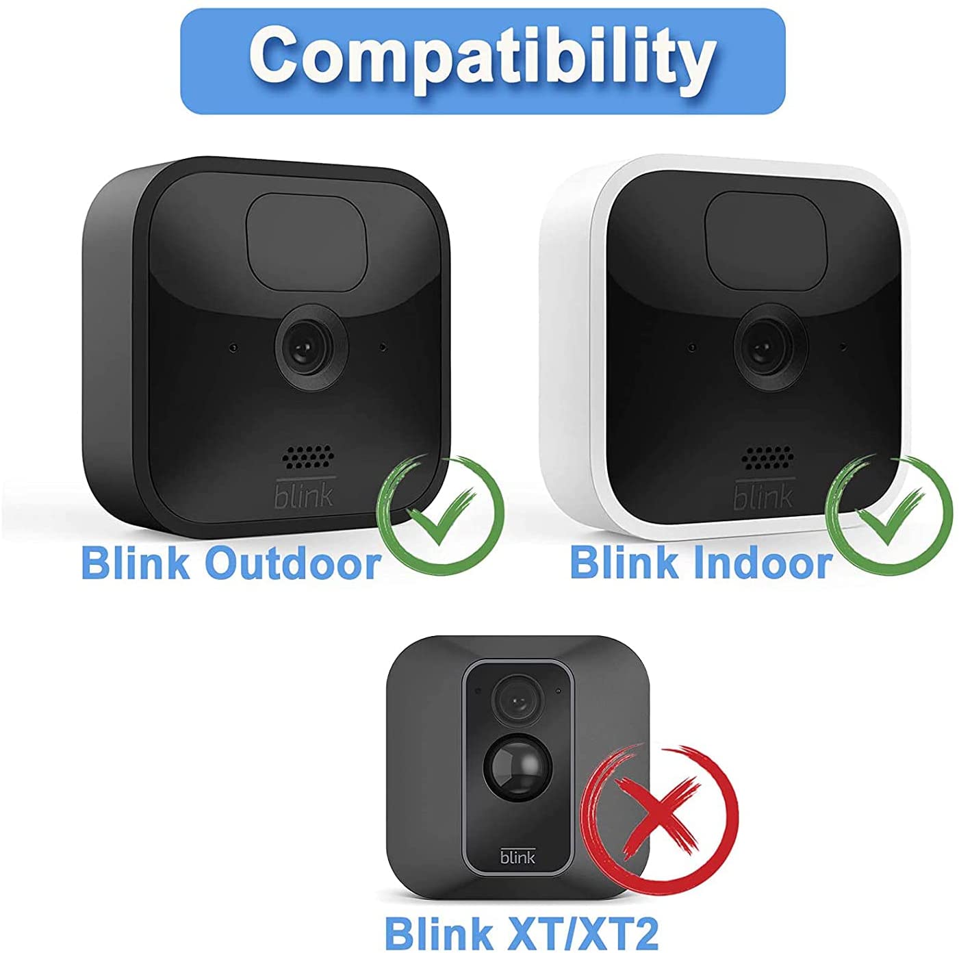 Blink Outdoor Camera Wall Mount Bracket,Weatherproof Protective Cover Case and 360 Degree Adjustable Mount for New Blink Outdoor Indoor Home Security Camera System (New Blink Mount 1Pack)